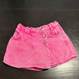 Zara Vibrant Pink Kids Skort with Button Accents